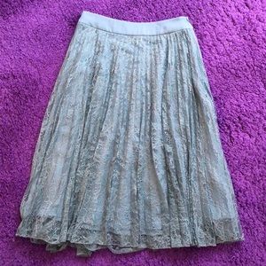 Lace, robins-egg blue REISS skirt, size 4